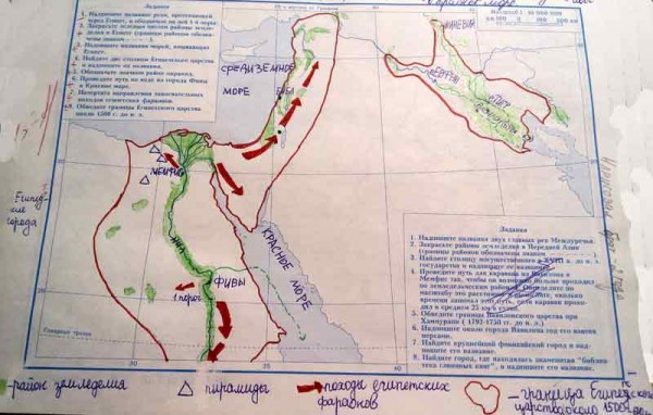 Границы древнего египта на карте 5 класс