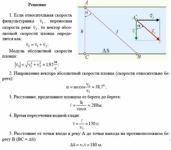 Скорость относительно берега